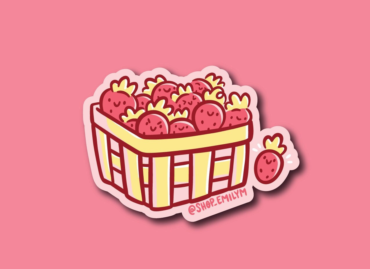 Basket of Strawberries Sticker