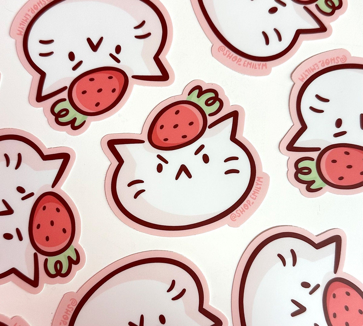 Strawberry Head Cat Sticker