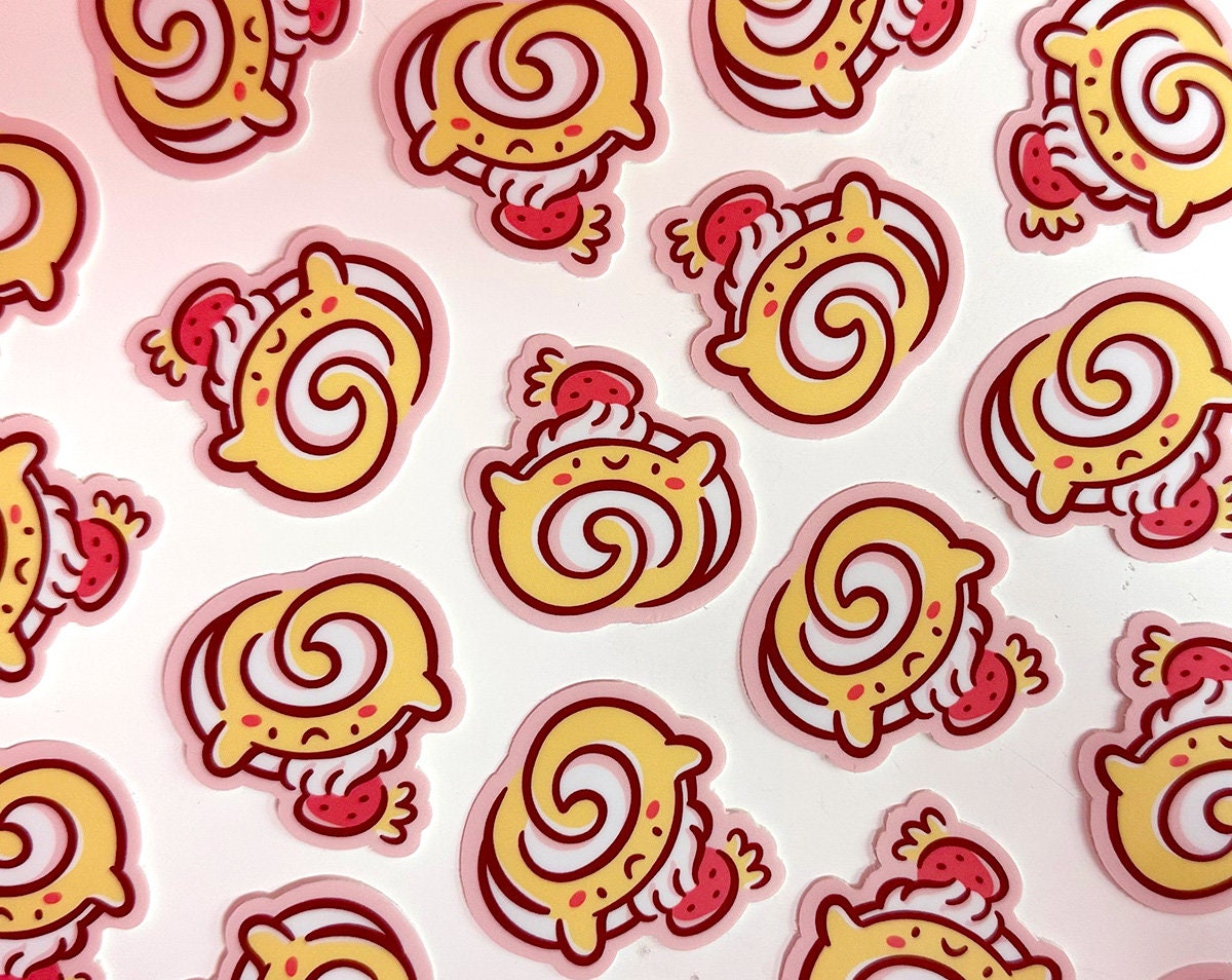 Strawberry Swiss Roll Mini Sticker