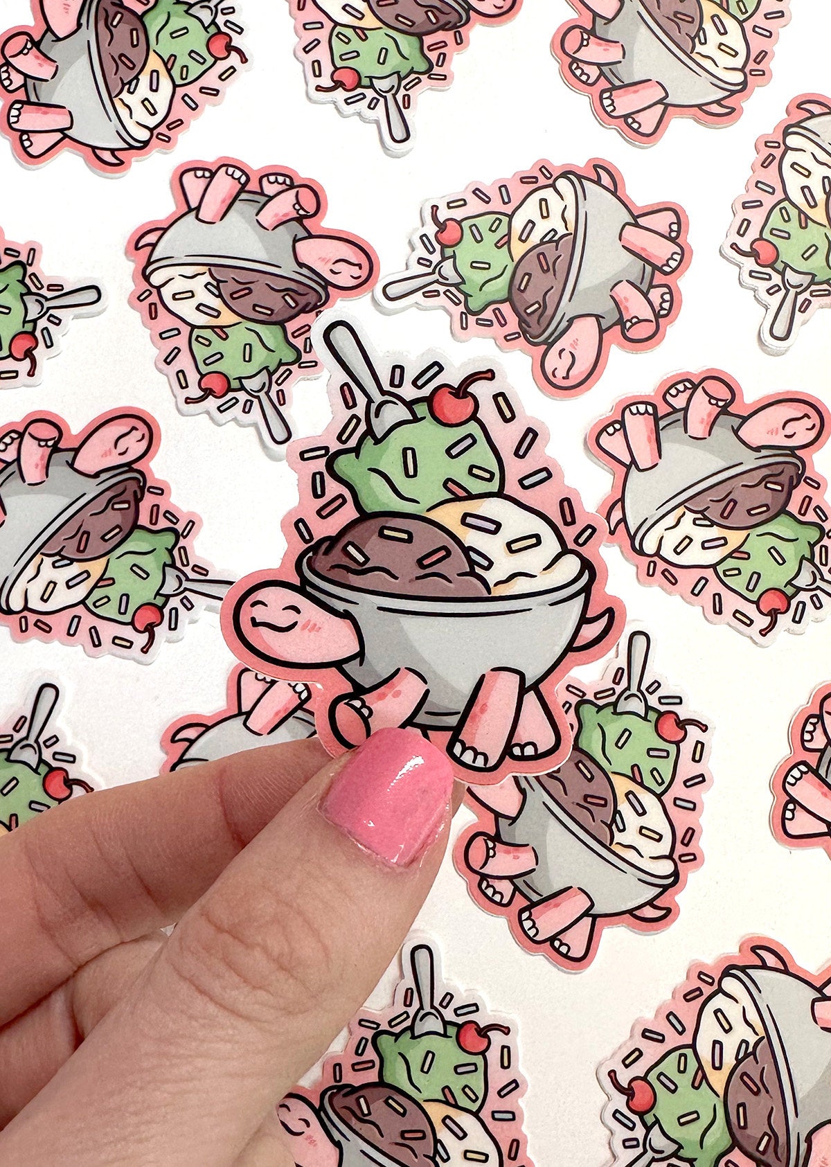 Ice Cream Turtle Mini Sticker