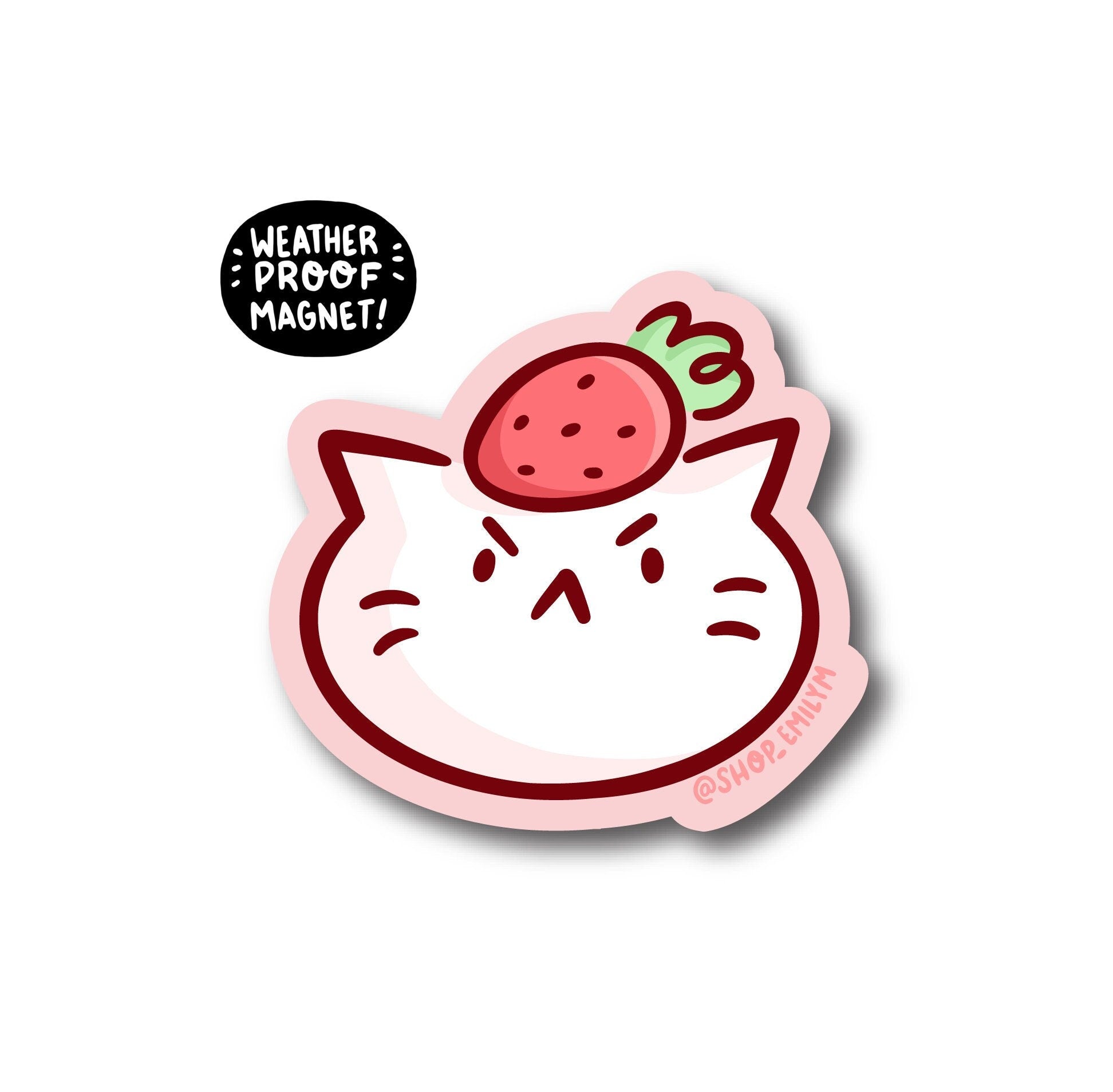 Strawberry Head Cat Magnet