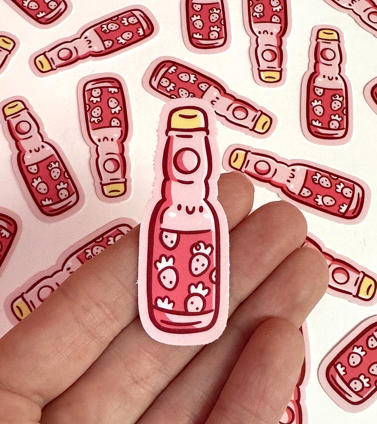 Strawberry Bottled Soda Mini Sticker