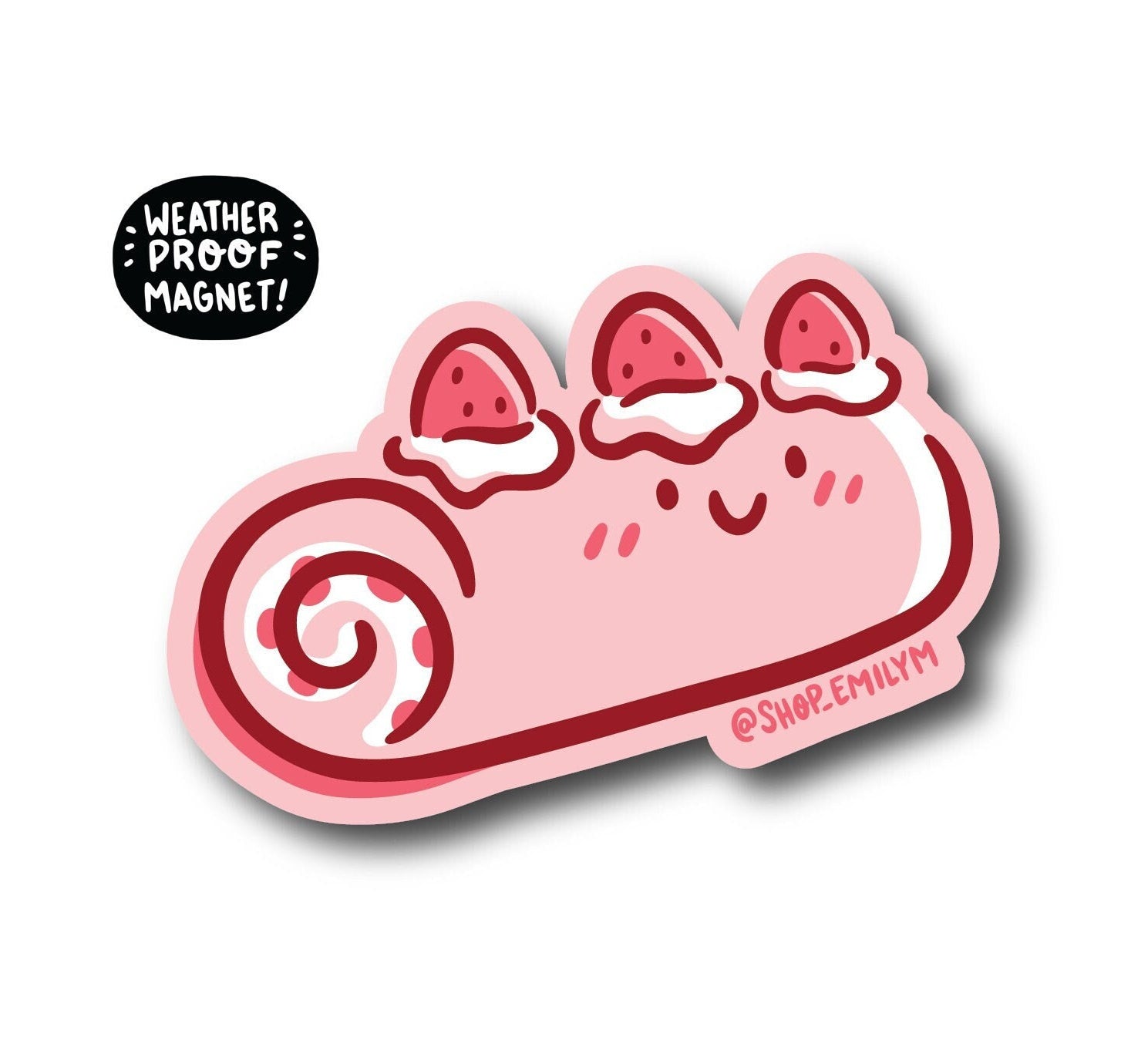 Pink Strawberry Roll Magnet